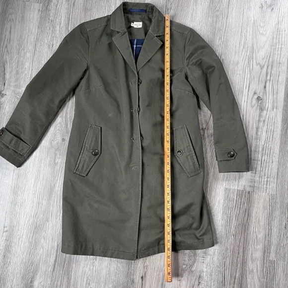 Bridge And Burn Jacket Womens XS Green Cotton Coat Jacket Lined trench coat barn - Picture 2 of 8